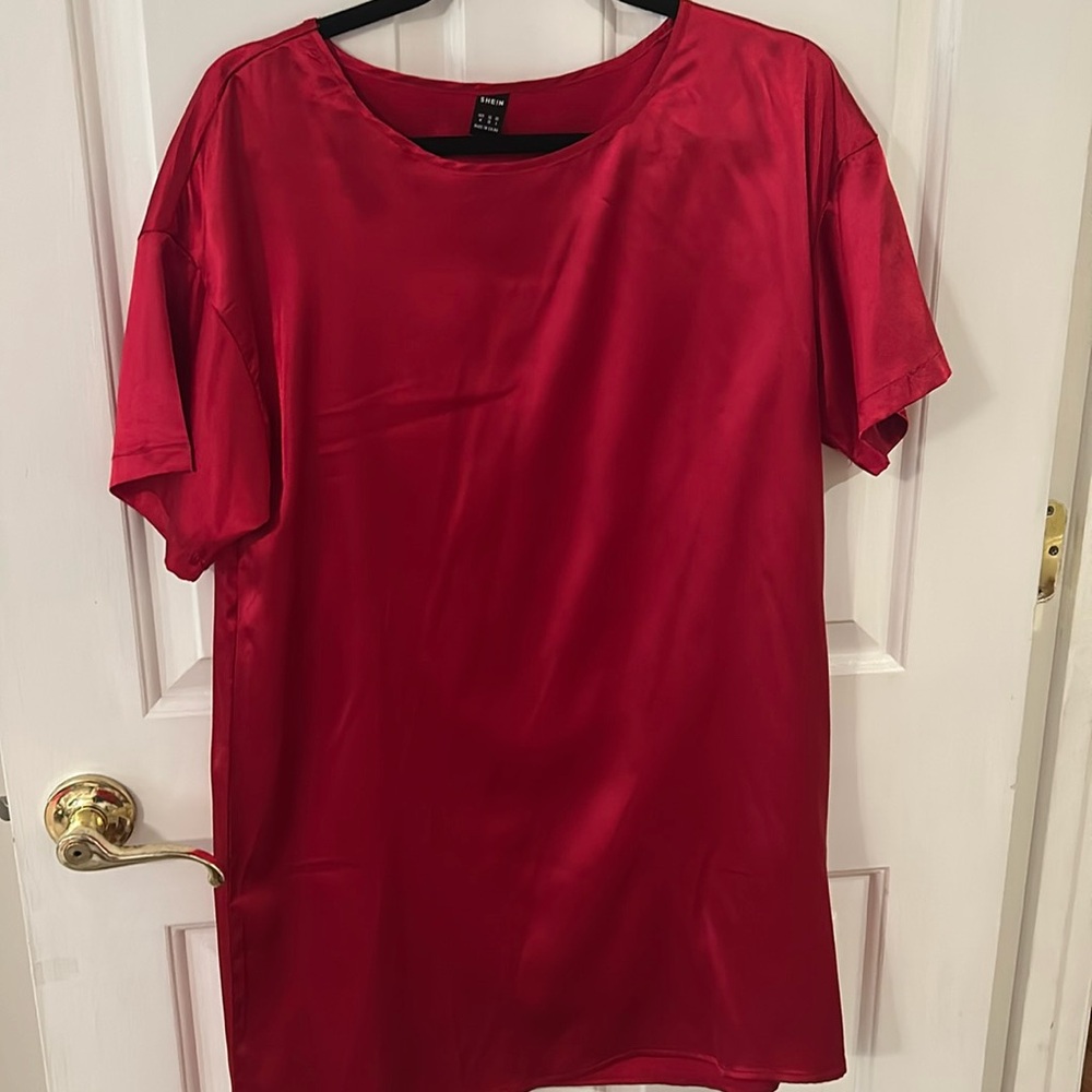 Red silk dress. Size medium.